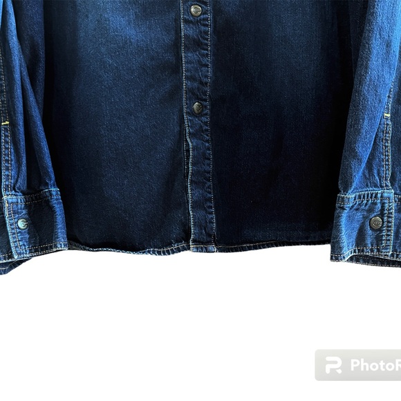 COOGI Down Under Blue Australia 4X XXXXL Cotton Denim Snap Long Sleeve Shirt Men - Picture 8 of 12